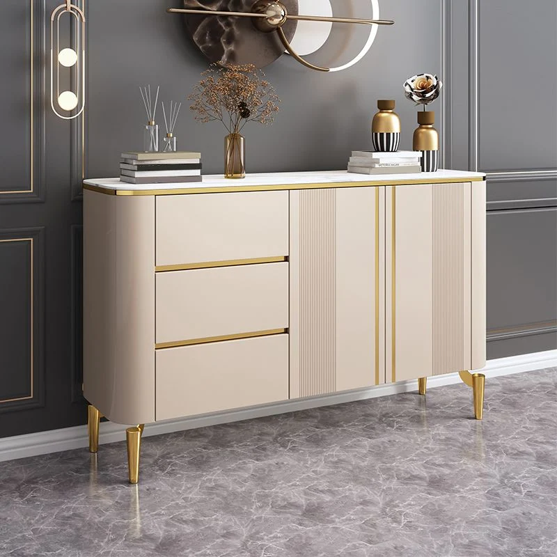 Tavolo Buffet Glam Tavolo Credenza Pietra con Cassetti per Soggiorno Clearhalo