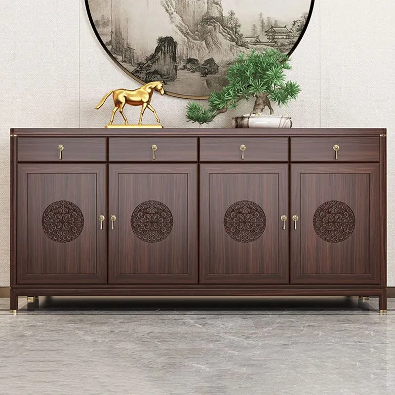 Tavolo da buffet moderno Supporto da buffet legno massello con ante per sala da pranzo Clearhalo