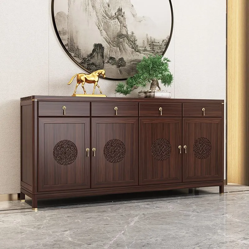 Tavolo da buffet moderno Supporto da buffet legno massello con ante per sala da pranzo Clearhalo
