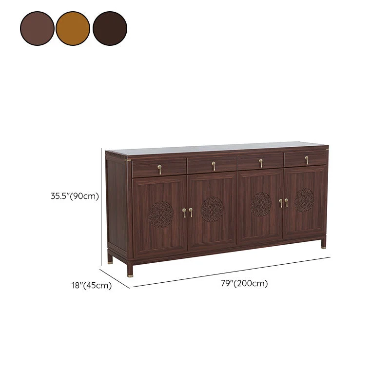 Tavolo da buffet moderno Supporto da buffet legno massello con ante per sala da pranzo Clearhalo