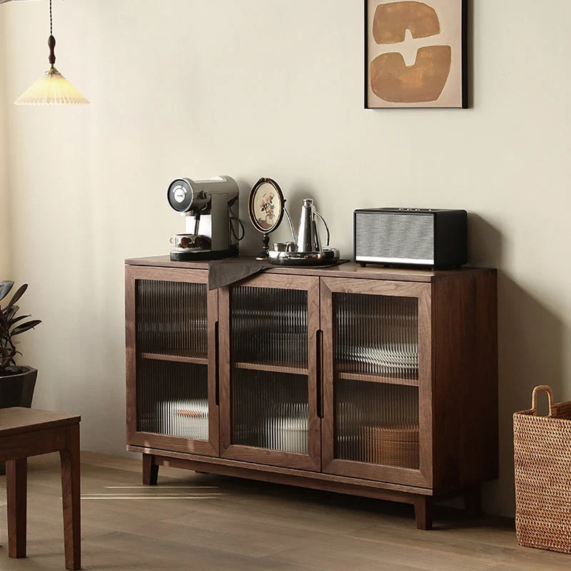 Tavolo da buffet moderno Tavolo credenza legno massello con ante per soggiorno Clearhalo