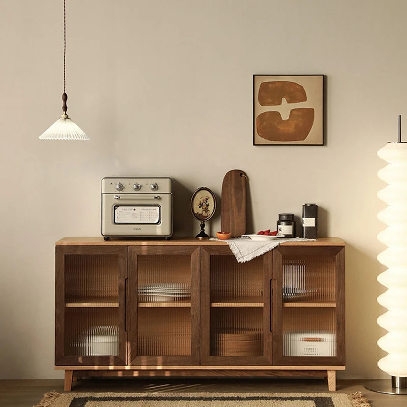 Tavolo da buffet moderno Tavolo credenza legno massello con ante per soggiorno Clearhalo