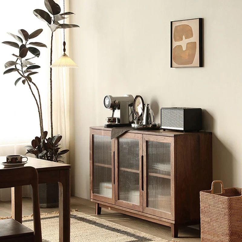 Tavolo da buffet moderno Tavolo credenza legno massello con ante per soggiorno Clearhalo
