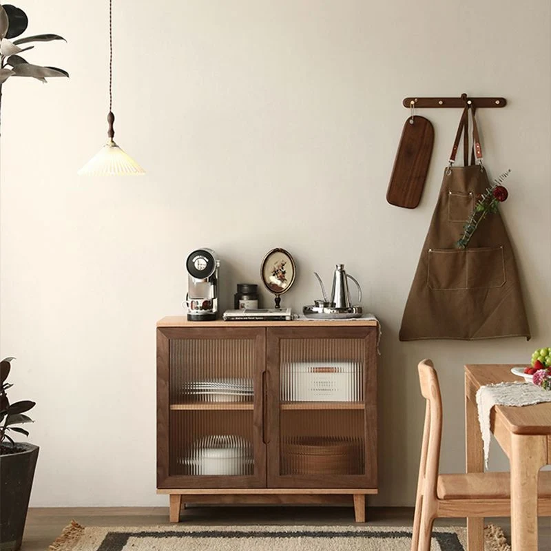 Tavolo da buffet moderno Tavolo credenza legno massello con ante per soggiorno Clearhalo