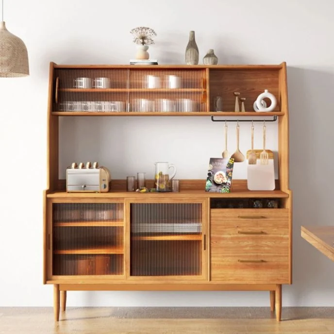 Tavolo da buffet moderno Tavolo credenza pino con ante per cucina Clearhalo