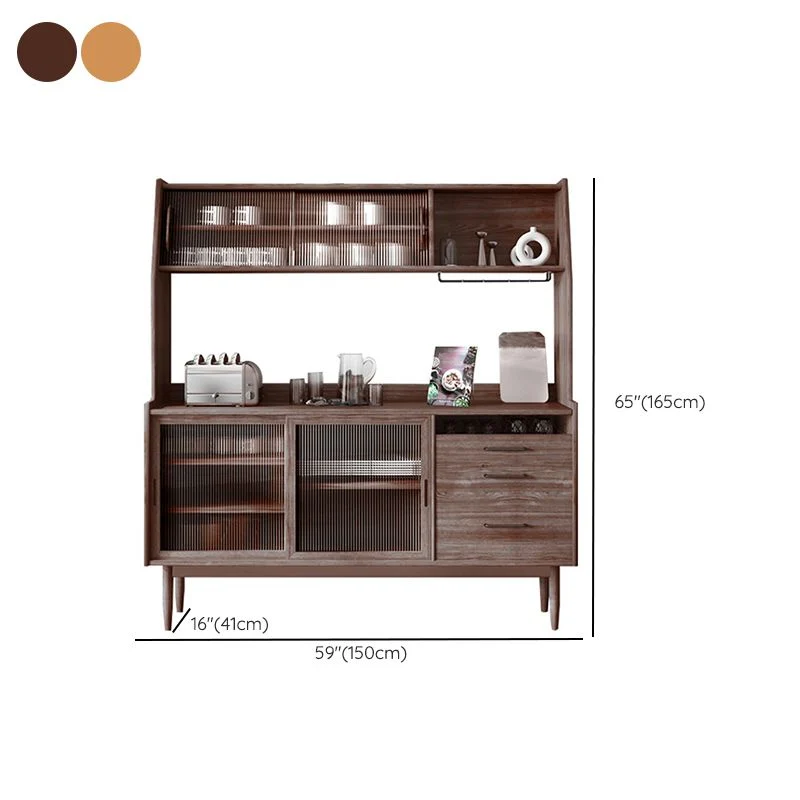Tavolo da buffet moderno Tavolo credenza pino con ante per cucina Clearhalo