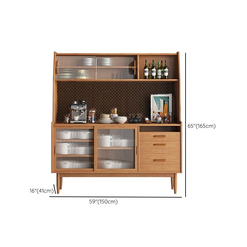 Tavolo da buffet moderno Tavolo credenza pino con ante per cucina Clearhalo