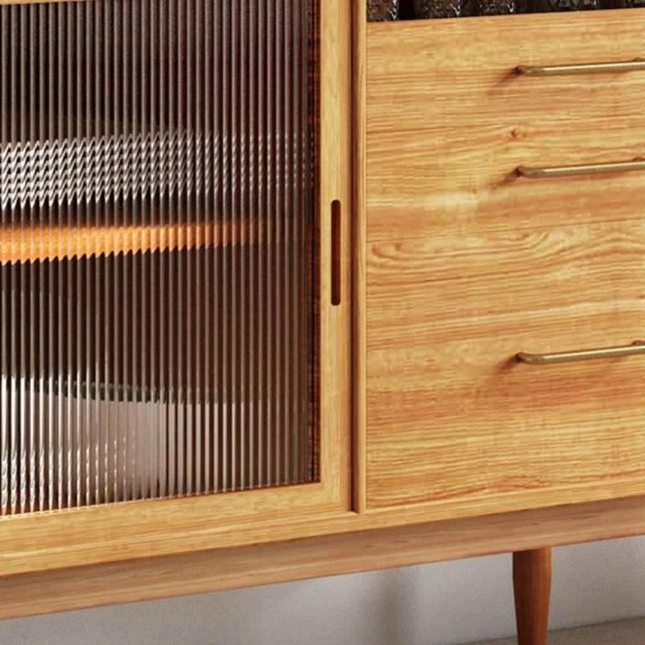 Tavolo da buffet moderno Tavolo credenza pino con ante per cucina Clearhalo