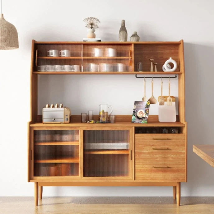 Tavolo da buffet moderno Tavolo credenza pino con ante per cucina Clearhalo