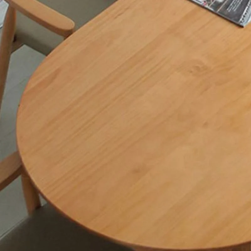 Tavolo da casa ovale legno stile semplice con base legno massello slitta Clearhalo