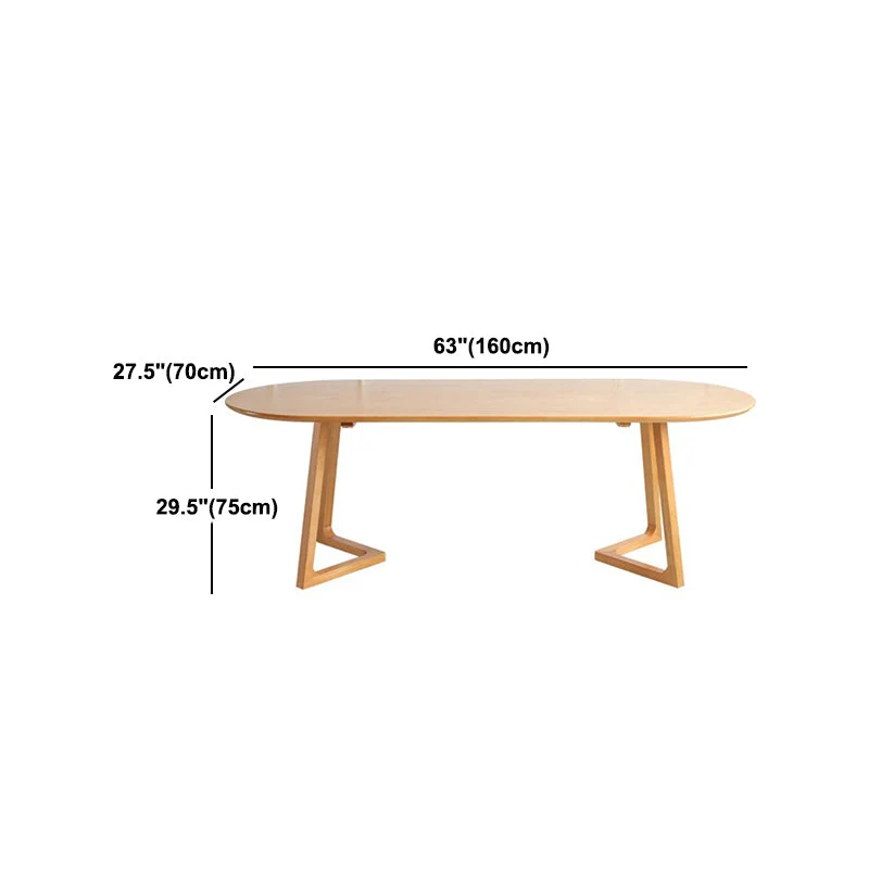 Tavolo da casa ovale legno stile semplice con base legno massello slitta Clearhalo