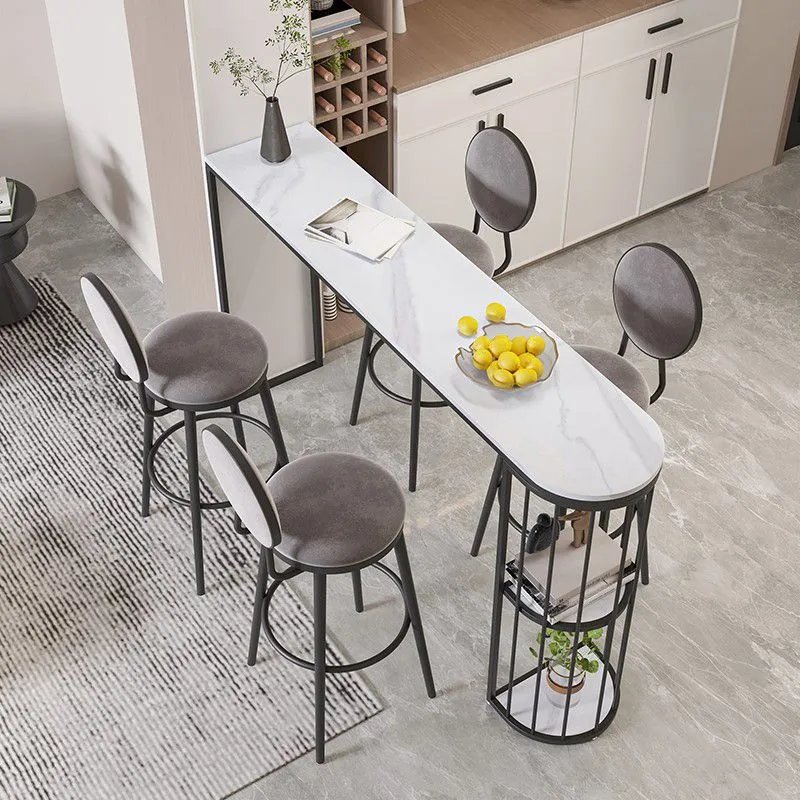 Tavolo da cocktail bar moderno pietra e metallo con tavolo da bancone per interni Clearhalo