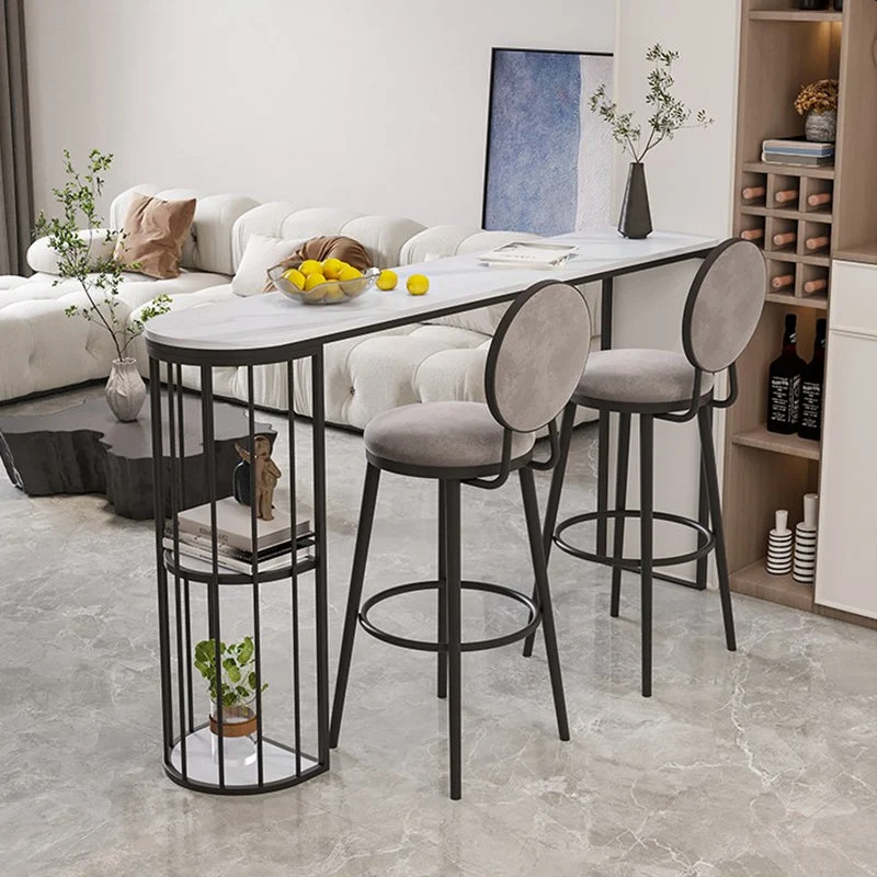 Tavolo da cocktail bar moderno pietra e metallo con tavolo da bancone per interni Clearhalo