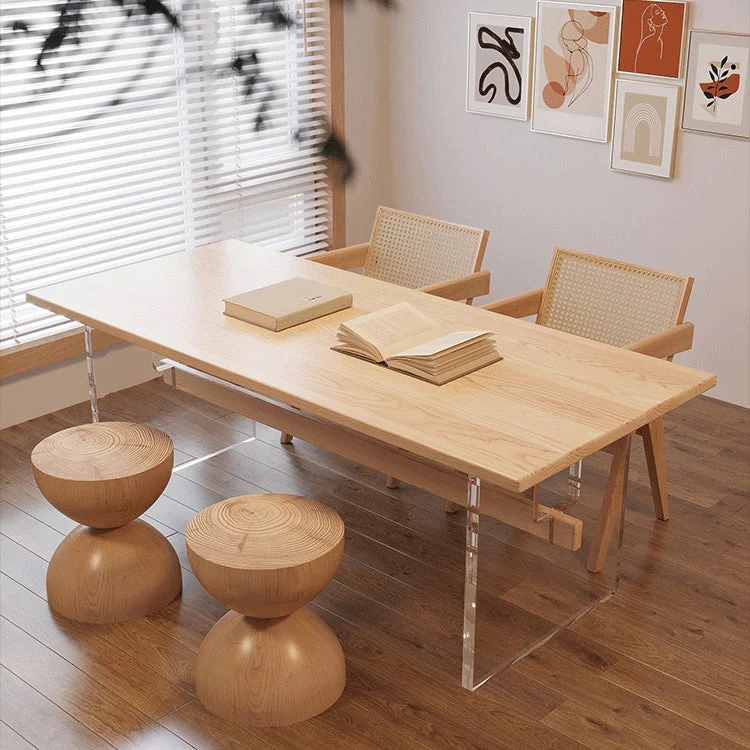 Tavolo con base su trespolo legno massello Mobili moderni colore naturale per ristorante Clearhalo