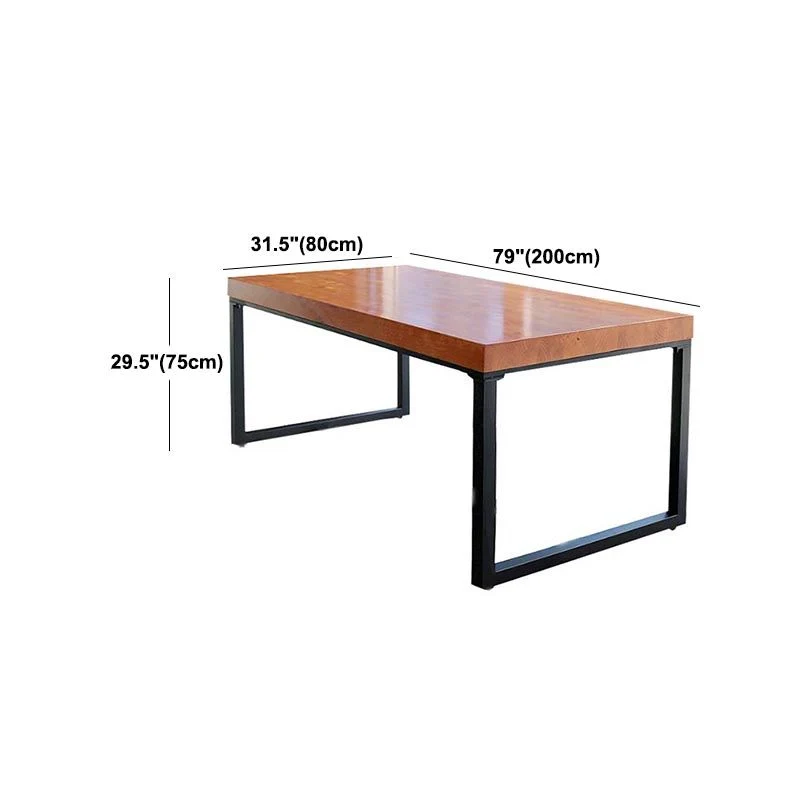 Tavolo con piano legno massello Tavolo rettangolare legno di pino con base slitta Clearhalo