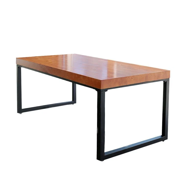 Tavolo con piano legno massello Tavolo rettangolare legno di pino con base slitta Clearhalo