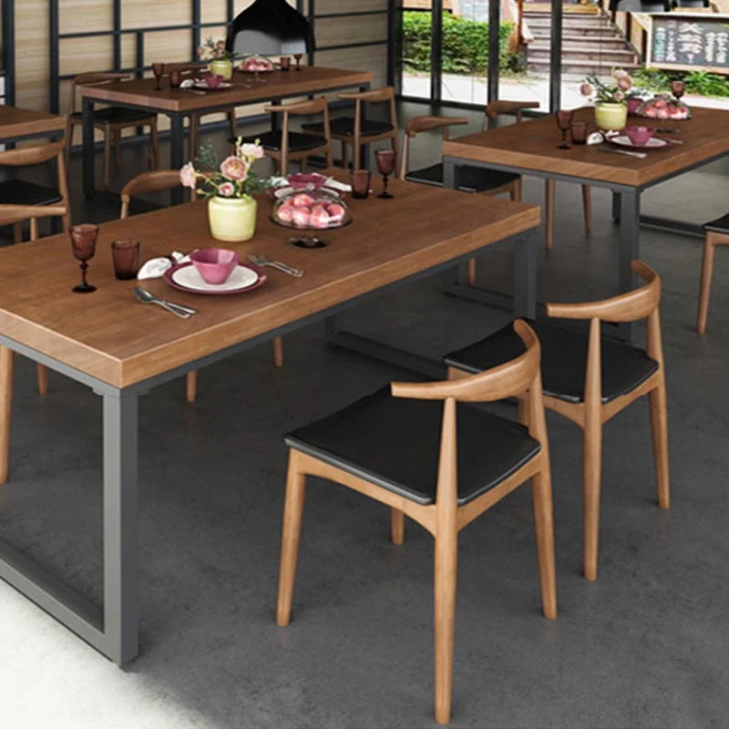 Tavolo con piano legno massello Tavolo rettangolare legno di pino con base slitta Clearhalo
