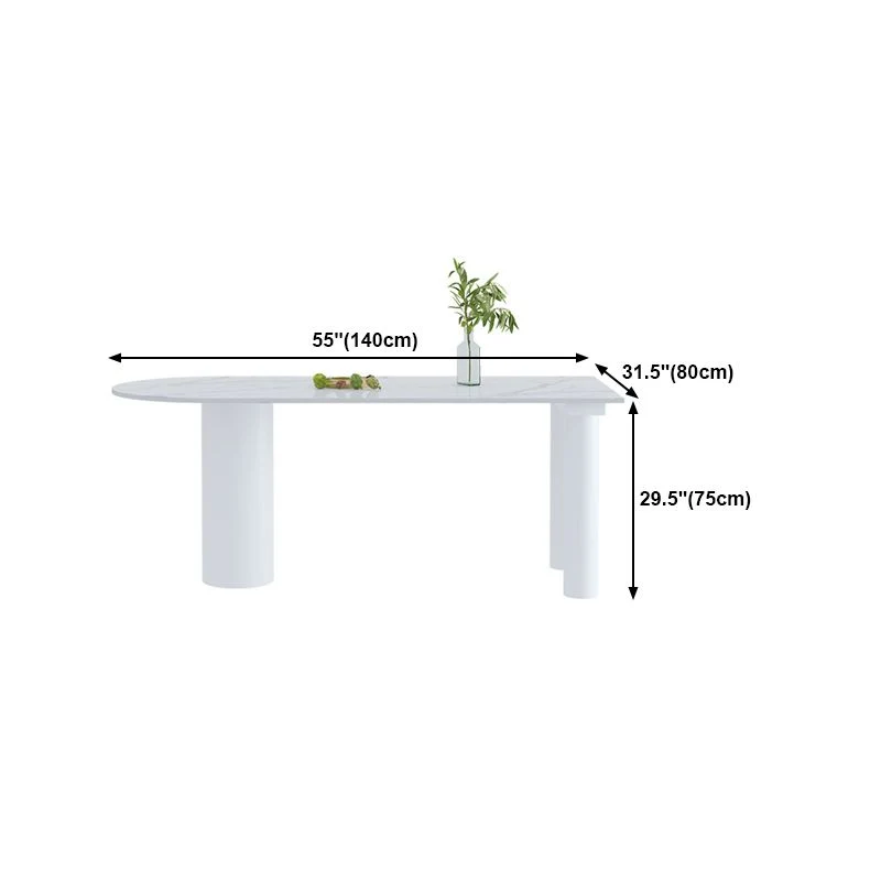 Tavolo con piano pietra sinterizzata forma libera per ristorante Tavolo bianco di lusso con 3 gambe Clearhalo
