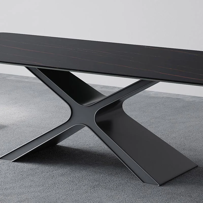 Tavolo con piano pietra Tavolo da pranzo rettangolare di lusso tradizionale con base piedistallo Clearhalo