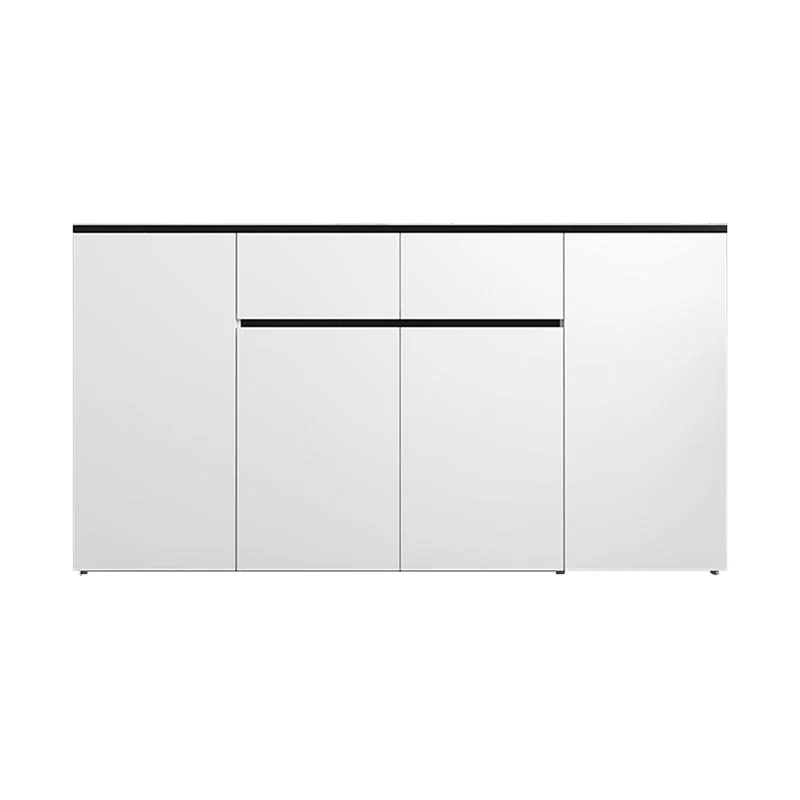 Tavolo credenza moderno pietra/legno, armadietti bianchi inclusi Clearhalo