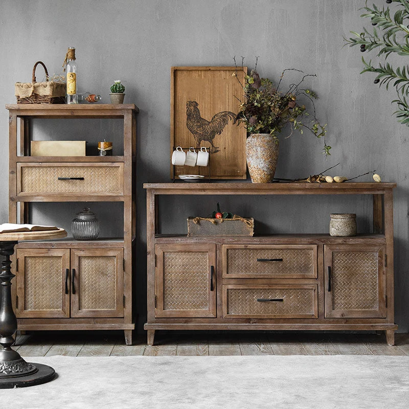 Tavolo credenza per la casa legno per la casa con 1/2/3 cassetti per sala da pranzo Clearhalo