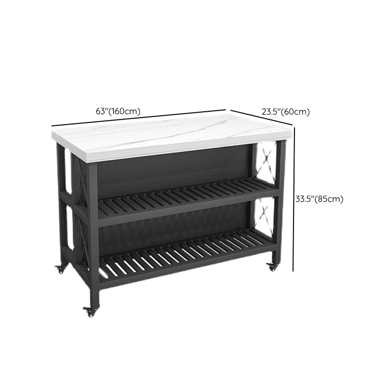 Tavolo da cucina con isola con ripiani pietra con isola della cucina mobile Clearhalo