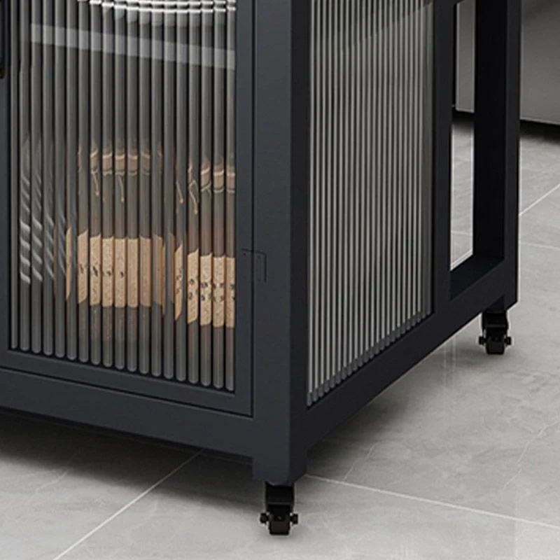 Tavolo da cucina con isola, tavolo da pranzo moderno con mobiletto portaoggetti Clearhalo