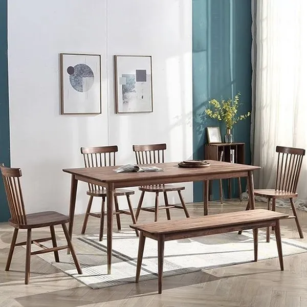 Tavolo da cucina di forma rettangolare, scrivania da sala da pranzo di lusso con 4 gambe Clearhalo