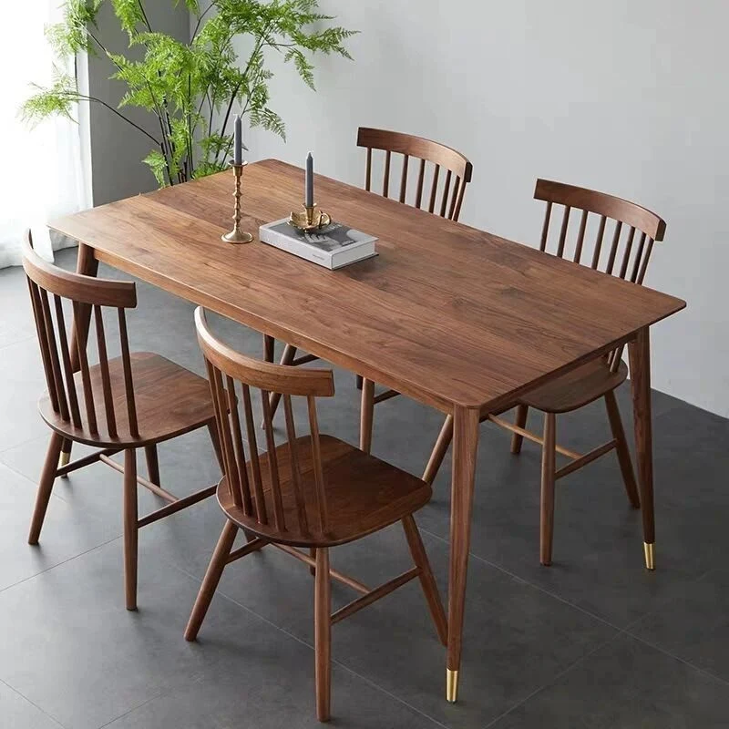 Tavolo da cucina di forma rettangolare, scrivania da sala da pranzo di lusso con 4 gambe Clearhalo