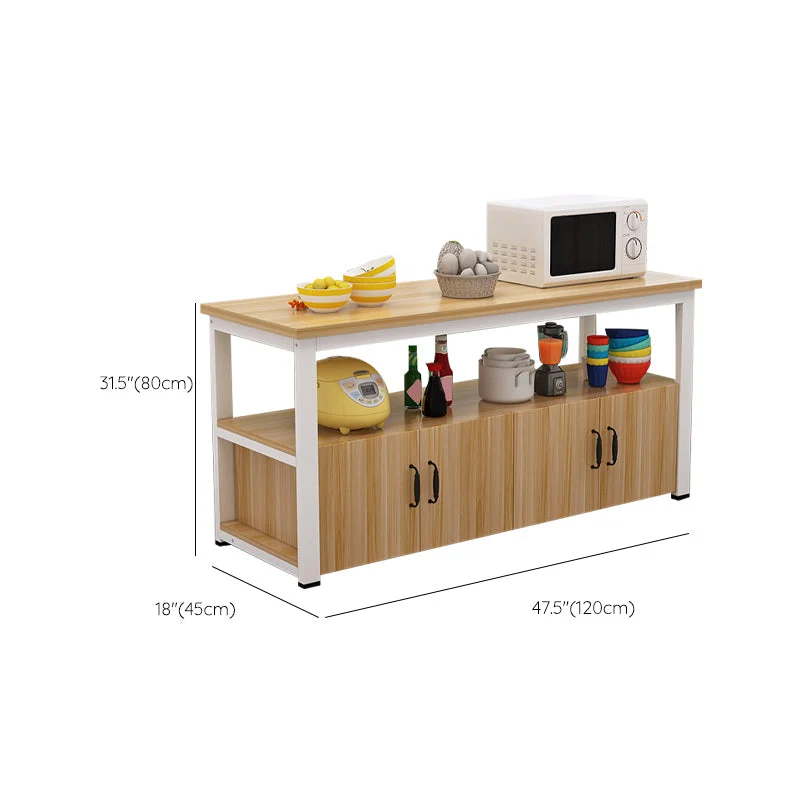 Tavolo da cucina MDF e acciaio con armadietti Carrello da cucina con base nera/bianca Clearhalo