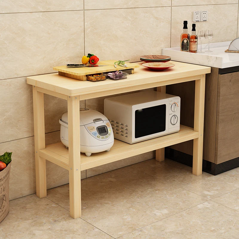 Tavolo da cucina moderno con isola legno di pino con finitura naturale per la casa Clearhalo