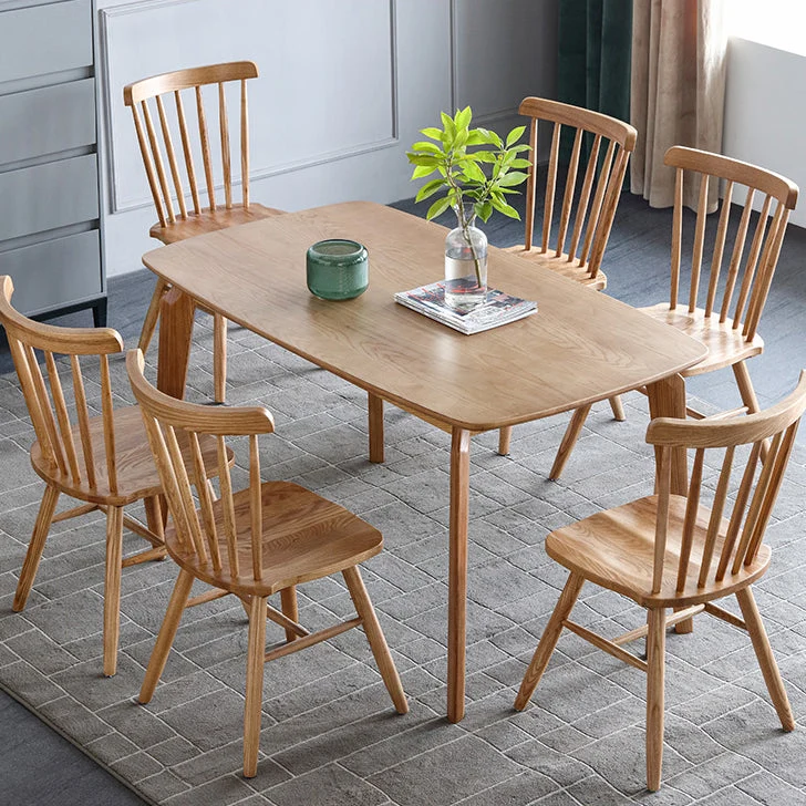 Tavolo da cucina moderno legno di frassino per ristorante Tavolo da pranzo rettangolare con 4 gambe Clearhalo