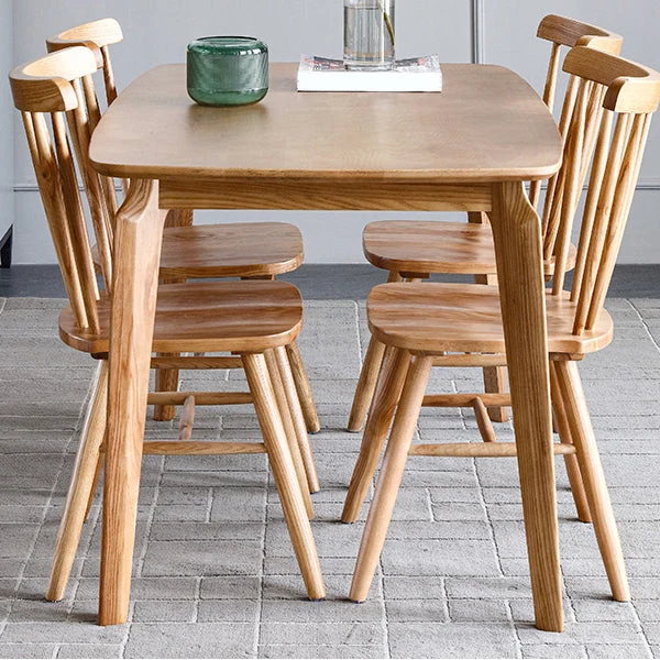 Tavolo da cucina moderno legno di frassino per ristorante Tavolo da pranzo rettangolare con 4 gambe Clearhalo