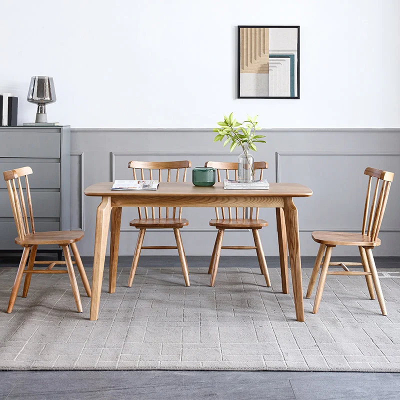 Tavolo da cucina moderno legno di frassino per ristorante Tavolo da pranzo rettangolare con 4 gambe Clearhalo
