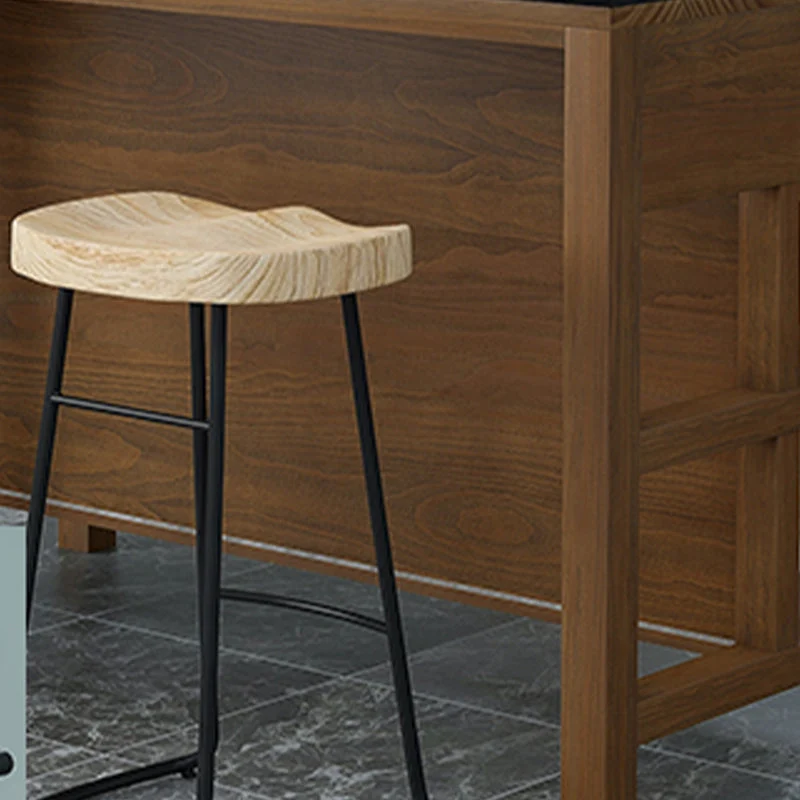 Tavolo da cucina rettangolare marrone con isola e contenitore aperto legno massello Clearhalo