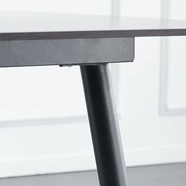Tavolo da cucina rettangolare pietra industriale di altezza standard con 4 gambe Clearhalo