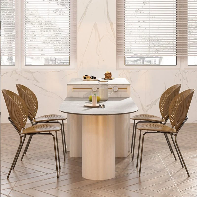 Tavolo da dinette pietra 3 gambe di altezza standard da 1/2/4/5 pezzi con sedia Clearhalo