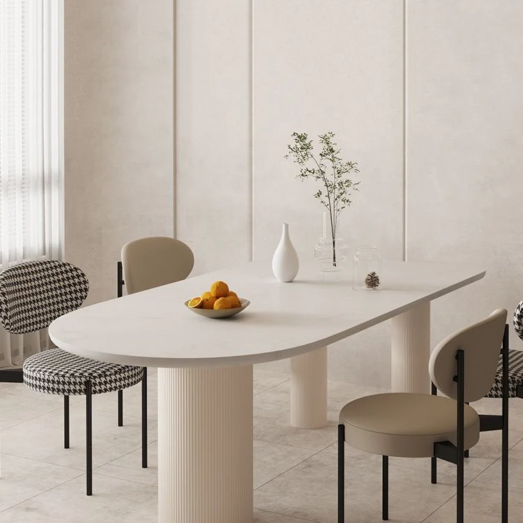 Tavolo forma libera Tavolo da pranzo moderno con piano pietra con 3 gambe per la casa Clearhalo