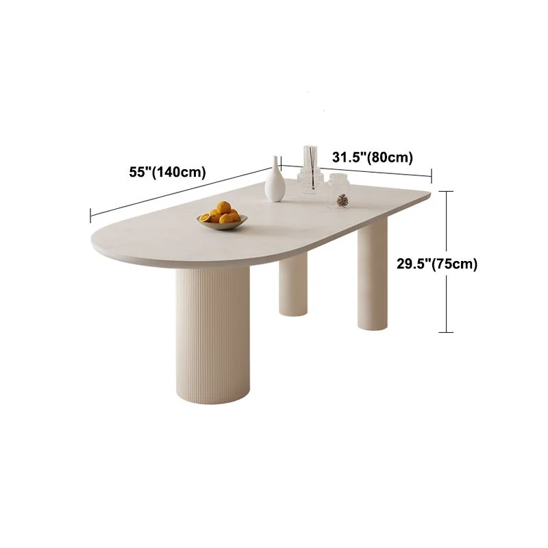 Tavolo forma libera Tavolo da pranzo moderno con piano pietra con 3 gambe per la casa Clearhalo