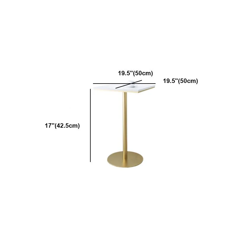 Tavolo Glam marmo bianco con piano rotondo su cavalletto dorato - 42" H Clearhalo