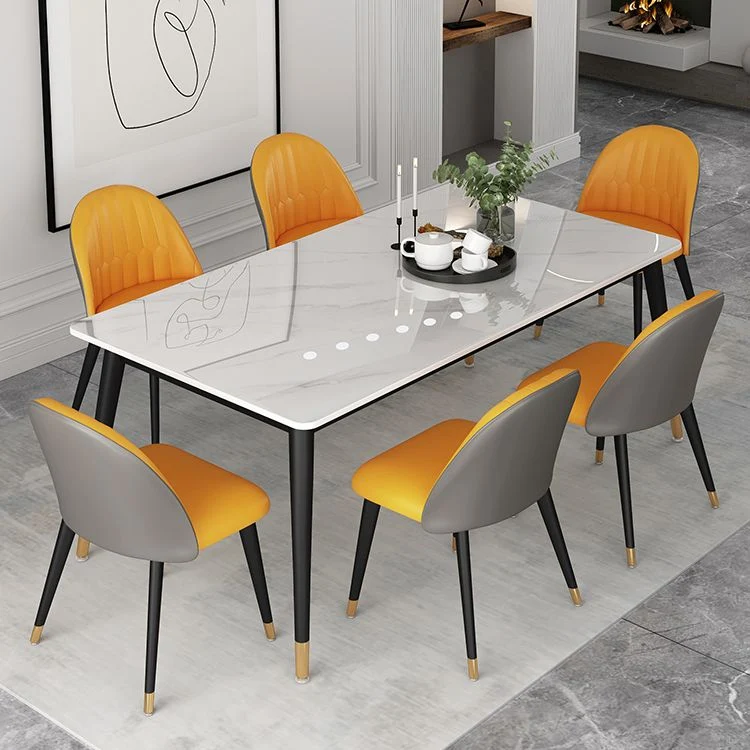 Tavolo Industriale Bianco per Ristorante Tavolo da Pranzo Rettangolare con 4 Gambe Metallo Clearhalo
