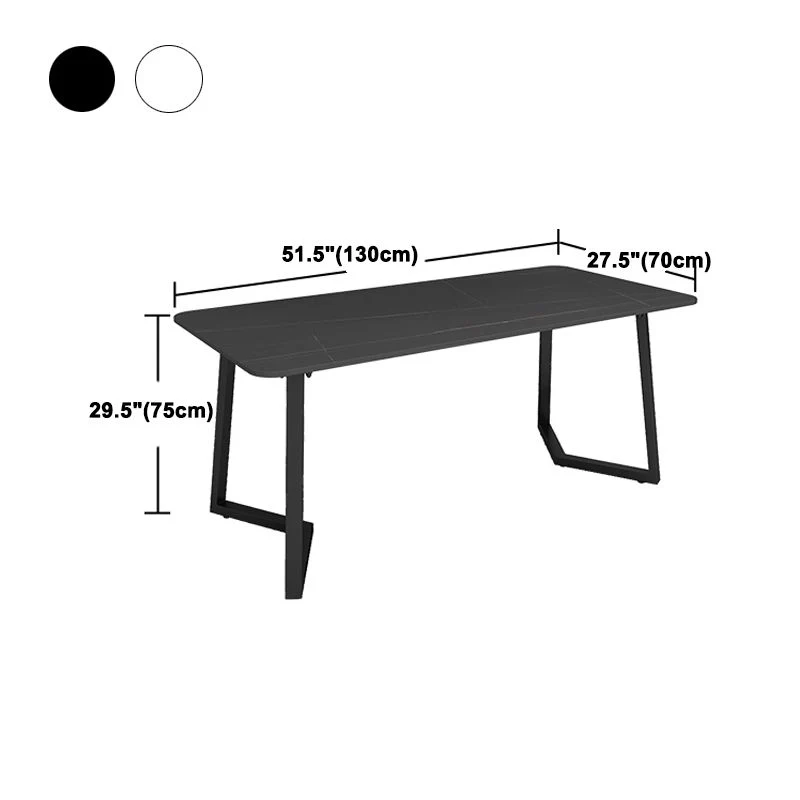 Tavolo industriale con piano pietra sinterizzata per ristorante Tavolo da pranzo rettangolare con doppio piedistallo Clear...