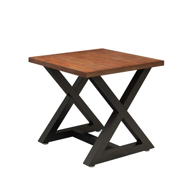 Tavolo industriale legno di pino per ristorante Tavolo da pranzo quadrato con base cavalletto Clearhalo