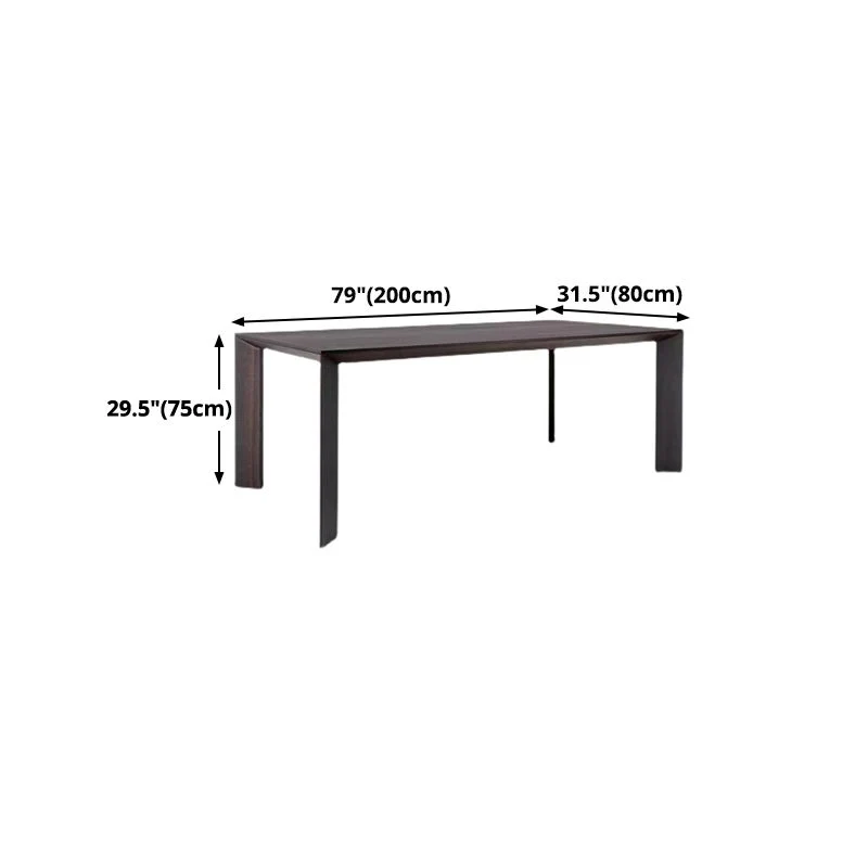 Tavolo industriale rettangolare 4 gambe Tavolo fisso di colore nero legno massello di pino Clearhalo