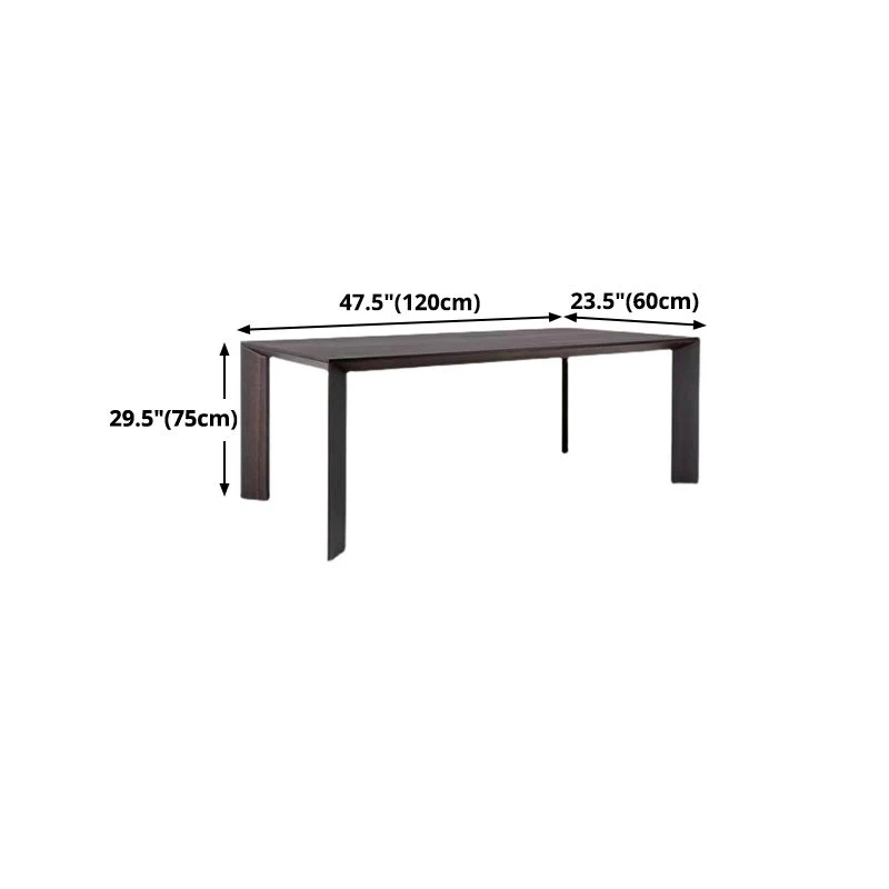 Tavolo industriale rettangolare 4 gambe Tavolo fisso di colore nero legno massello di pino Clearhalo