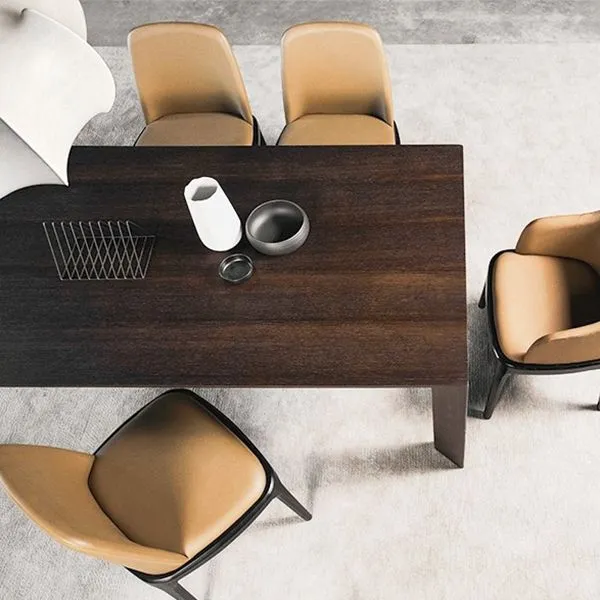Tavolo industriale rettangolare 4 gambe Tavolo fisso di colore nero legno massello di pino Clearhalo