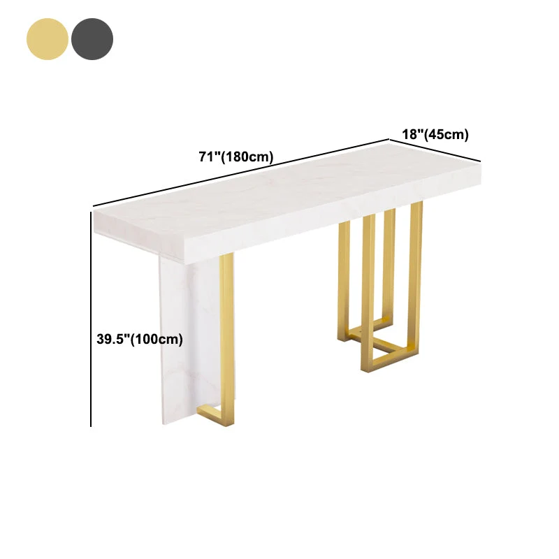 Tavolo da ingresso/pub con doppio piedistallo marmo Tavolo da bar bistrot da soggiorno contemporaneo Clearhalo