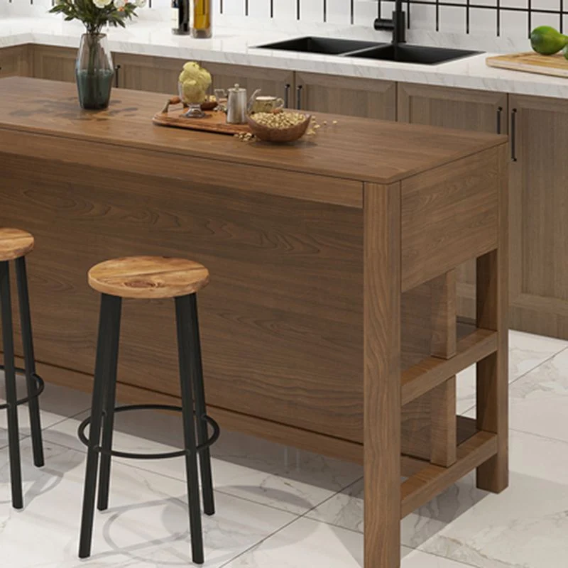 Tavolo da isola rettangolare moderno legno massello di pino per la sala da pranzo della cucina Clearhalo