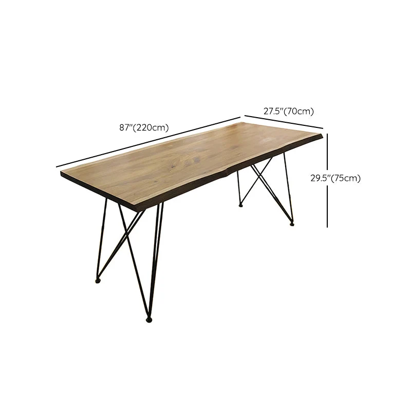 Tavolo legno Tavolo da pranzo rettangolare familiare semplice stile industriale Clearhalo