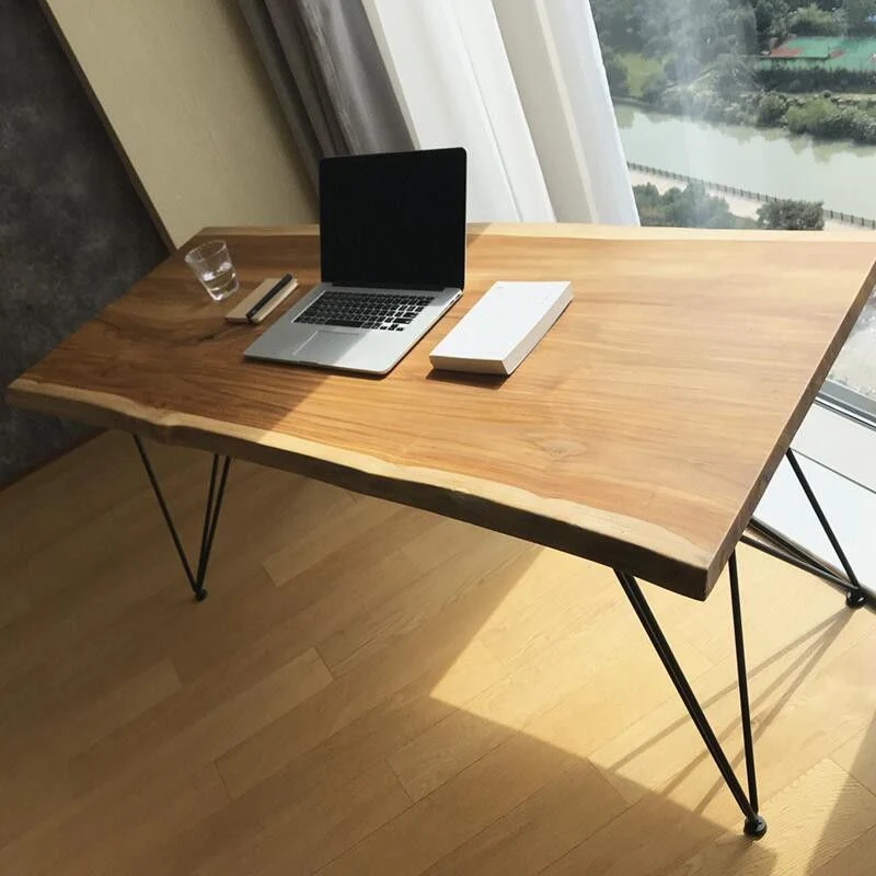 Tavolo legno Tavolo da pranzo rettangolare familiare semplice stile industriale Clearhalo